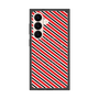 プレミアムスクエアケース with SnapMag［ Small Stripe - Red × Black ］