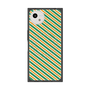 プレミアムスクエアケース with SnapMag［ Small Stripe - Green × Orange ］