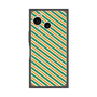 プレミアムスクエアケース with SnapMag［ Small Stripe - Green × Orange ］