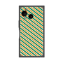 プレミアムスクエアケース with SnapMag［ Small Stripe - Green × Orange ］