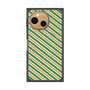 プレミアムスクエアケース with SnapMag［ Small Stripe - Green × Orange ］