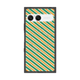プレミアムスクエアケース with SnapMag［ Small Stripe - Green × Orange ］