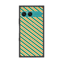 プレミアムスクエアケース with SnapMag［ Small Stripe - Green × Orange ］