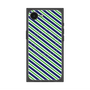 プレミアムスクエアケース with SnapMag［ Small Stripe - Navy × Green ］
