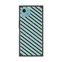 プレミアムスクエアケース with SnapMag［ Small Stripe - Navy × Green ］