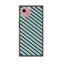 プレミアムスクエアケース with SnapMag［ Small Stripe - Navy × Green ］