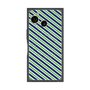 プレミアムスクエアケース with SnapMag［ Small Stripe - Navy × Green ］