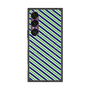 プレミアムスクエアケース with SnapMag［ Small Stripe - Navy × Green ］