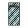 プレミアムスクエアケース with SnapMag［ Small Stripe - Navy × Green ］
