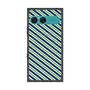 プレミアムスクエアケース with SnapMag［ Small Stripe - Navy × Green ］