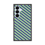プレミアムスクエアケース with SnapMag［ Small Stripe - Navy × Green ］