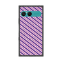 プレミアムスクエアケース with SnapMag［ Small Stripe - Purple × Pink ］