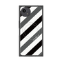 プレミアムスクエアケース with SnapMag［ Big Stripe - Black × Gray ］