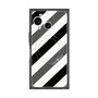 プレミアムスクエアケース with SnapMag［ Big Stripe - Black × Gray ］