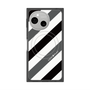 プレミアムスクエアケース with SnapMag［ Big Stripe - Black × Gray ］
