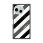 プレミアムスクエアケース with SnapMag［ Big Stripe - Black × Gray ］