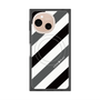 プレミアムスクエアケース with SnapMag［ Big Stripe - Black × Gray ］
