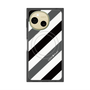 プレミアムスクエアケース with SnapMag［ Big Stripe - Black × Gray ］