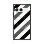 プレミアムスクエアケース with SnapMag［ Big Stripe - Black × Gray ］
