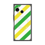 プレミアムスクエアケース with SnapMag［ Big Stripe - Green × Yellow ］