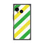 プレミアムスクエアケース with SnapMag［ Big Stripe - Green × Yellow ］