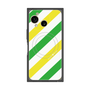 プレミアムスクエアケース with SnapMag［ Big Stripe - Green × Yellow ］