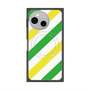 プレミアムスクエアケース with SnapMag［ Big Stripe - Green × Yellow ］
