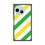 プレミアムスクエアケース with SnapMag［ Big Stripe - Green × Yellow ］