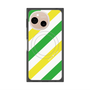 プレミアムスクエアケース with SnapMag［ Big Stripe - Green × Yellow ］