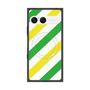 プレミアムスクエアケース with SnapMag［ Big Stripe - Green × Yellow ］
