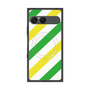 プレミアムスクエアケース with SnapMag［ Big Stripe - Green × Yellow ］