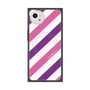 プレミアムスクエアケース with SnapMag［ Big Stripe - Purple × Pink ］