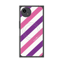 プレミアムスクエアケース with SnapMag［ Big Stripe - Purple × Pink ］