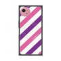 プレミアムスクエアケース with SnapMag［ Big Stripe - Purple × Pink ］