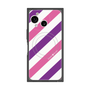 プレミアムスクエアケース with SnapMag［ Big Stripe - Purple × Pink ］