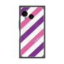プレミアムスクエアケース with SnapMag［ Big Stripe - Purple × Pink ］