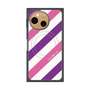 プレミアムスクエアケース with SnapMag［ Big Stripe - Purple × Pink ］