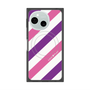 プレミアムスクエアケース with SnapMag［ Big Stripe - Purple × Pink ］