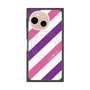 プレミアムスクエアケース with SnapMag［ Big Stripe - Purple × Pink ］
