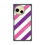 プレミアムスクエアケース with SnapMag［ Big Stripe - Purple × Pink ］