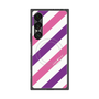 プレミアムスクエアケース with SnapMag［ Big Stripe - Purple × Pink ］