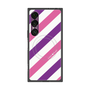 プレミアムスクエアケース with SnapMag［ Big Stripe - Purple × Pink ］