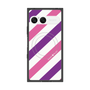 プレミアムスクエアケース with SnapMag［ Big Stripe - Purple × Pink ］