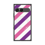 プレミアムスクエアケース with SnapMag［ Big Stripe - Purple × Pink ］