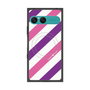 プレミアムスクエアケース with SnapMag［ Big Stripe - Purple × Pink ］