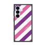 プレミアムスクエアケース with SnapMag［ Big Stripe - Purple × Pink ］
