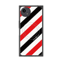 プレミアムスクエアケース with SnapMag［ Big Stripe - Red × Black ］