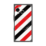 プレミアムスクエアケース with SnapMag［ Big Stripe - Red × Black ］