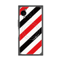 プレミアムスクエアケース with SnapMag［ Big Stripe - Red × Black ］