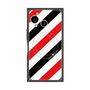 プレミアムスクエアケース with SnapMag［ Big Stripe - Red × Black ］